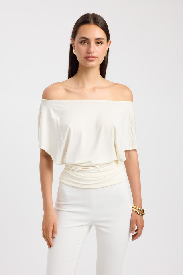 front Amaya Top Kookai Fitted Straight Short sleeves Womens-Blouse 