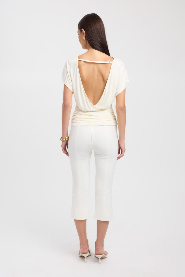 back Amaya Top Kookai Fitted Straight Short sleeves Womens-Blouse 