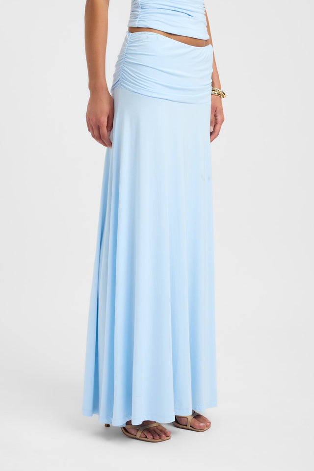 Featuring the Arlo Maxi Skirt in womens-skirts with straight hem and light blue colour side