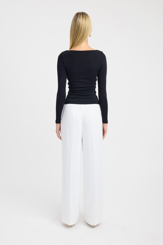 back Rosie Long Sleeve Top Kookai Fitted Squareneck Long sleeve Womens-Blouse 