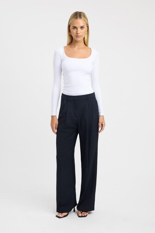 side Rosie Long Sleeve Top Kookai Fitted Squareneck Long sleeve Womens-Blouse 