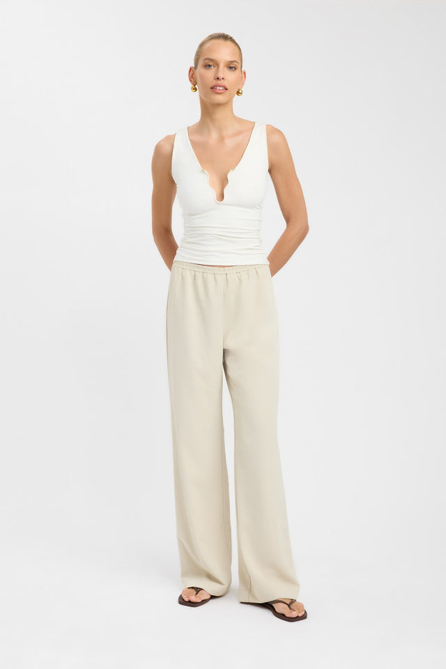 front Opal Wide Leg Pant Kookai Wide-leg Mid-rise peach womens-regular-pants 