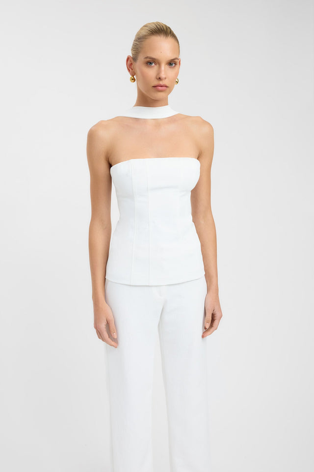 front Ariel Bodice Top Kookai Fitted Straight Sleeveless Womens-Blouse 