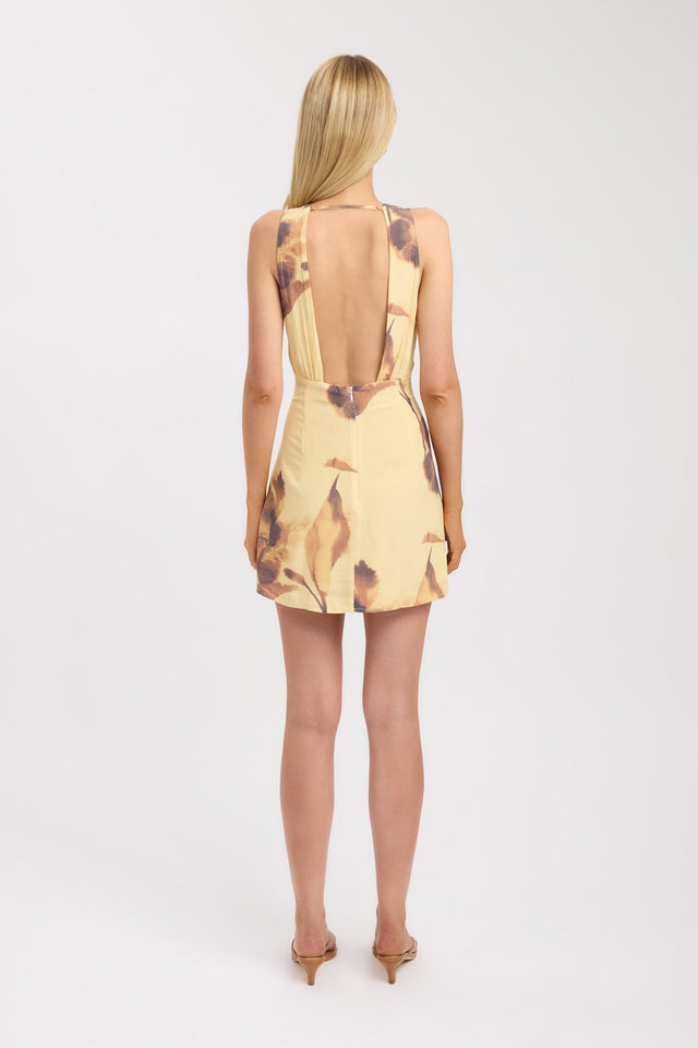 back Dahlia Mini Dress Kookai Straight Mini Fitted Plungeneck womens-dresses 