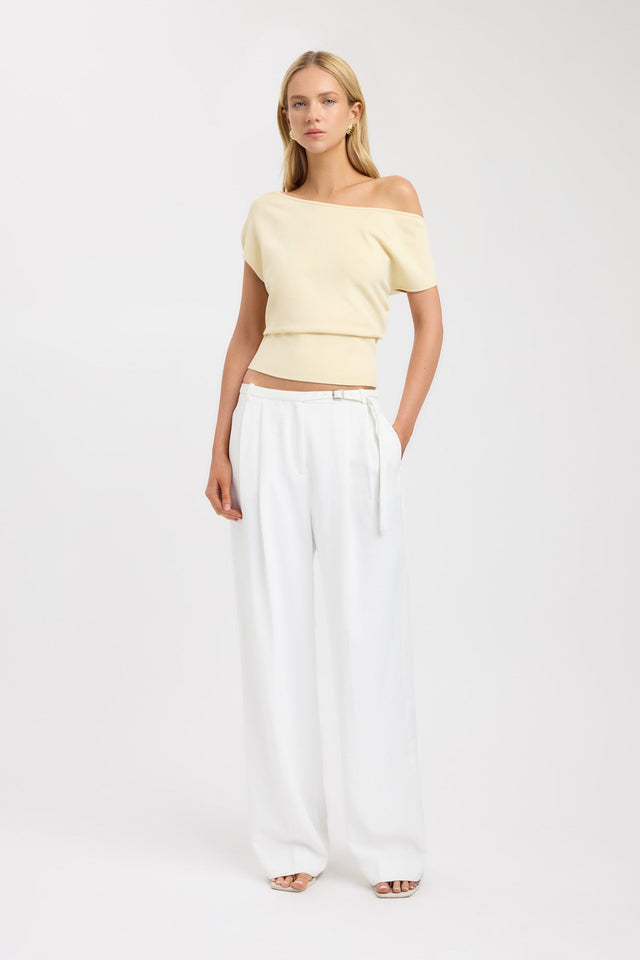 side Mayfair Off Shoulder Top Kookai Fitted Asymmetry Sleeveless Womens-Blouse 