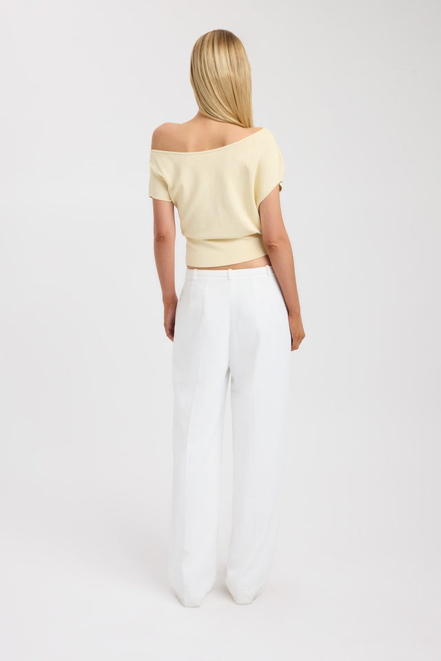 back Mayfair Off Shoulder Top Kookai Fitted Asymmetry Sleeveless Womens-Blouse 