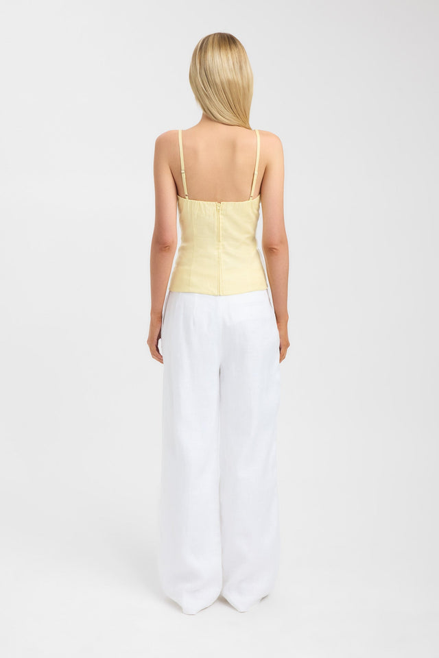 back Tahiti Gathered Bustier Top Kookai Fitted Sweetheart Sleeveless Womens-Blouse 