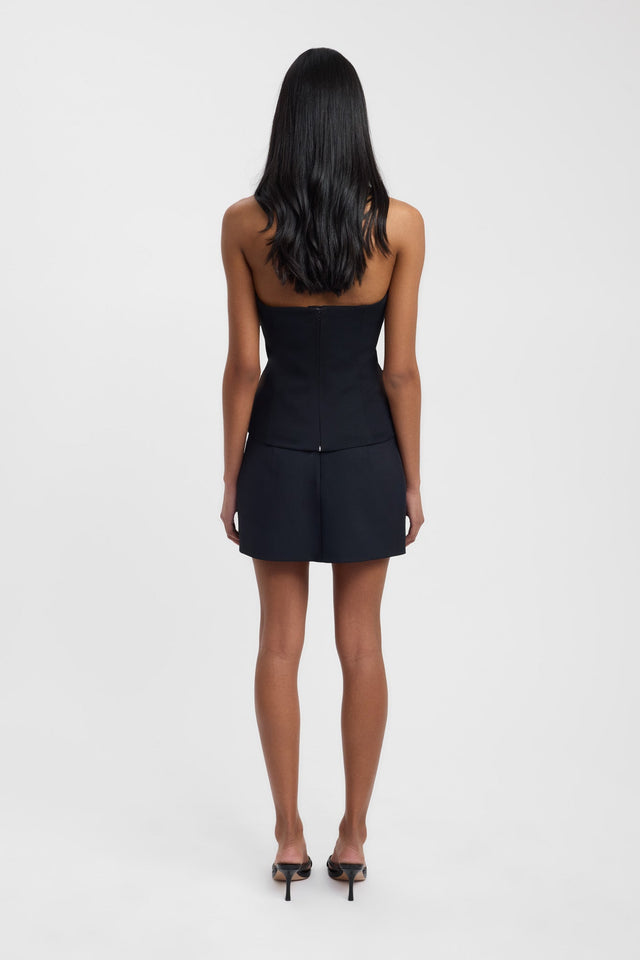 back Oyster Mesh Top Kookai Fitted Plungeneck Sleeveless Womens-Blouse 