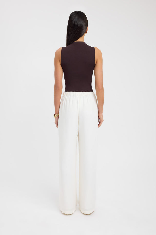 back Serenity Tank Kookai Fitted High-neck black womens-singlets 