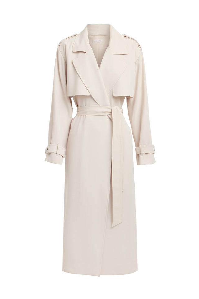 back Serge Trench Coat Kookai Long sleeve Full length brown womens-coats-and-jackets 