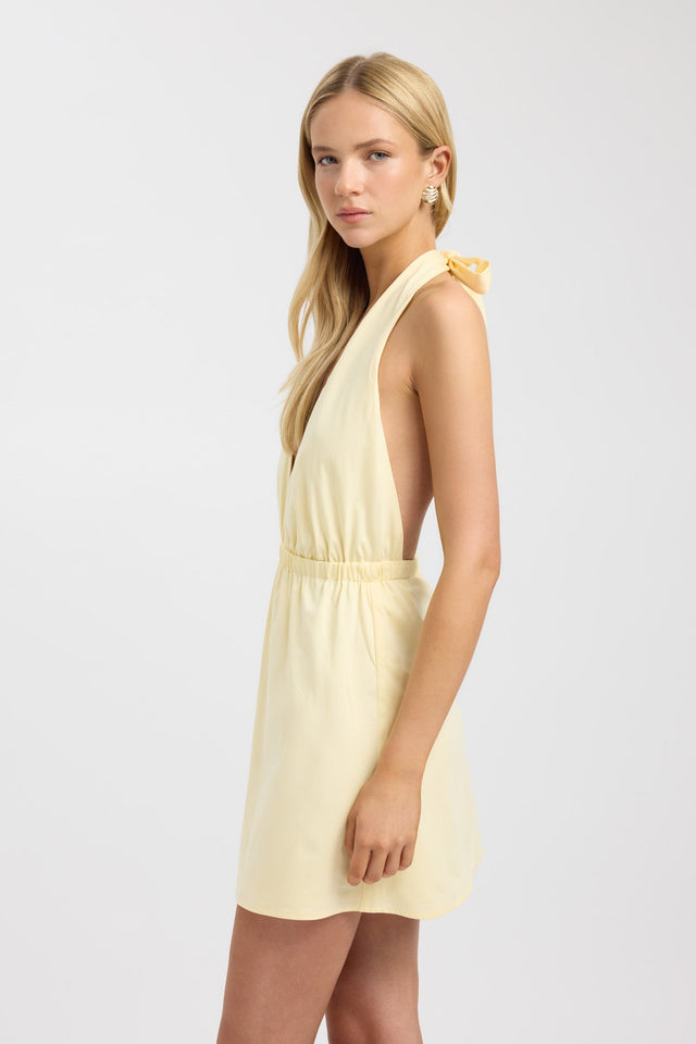 side Solana Plunge Mini Dress Kookai Straight Mini Fitted Plungeneck womens-dresses 