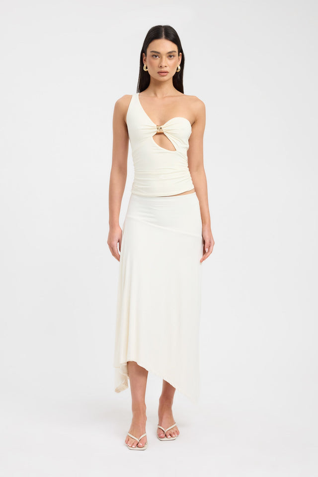 Solene Top Kookai Fitted Asymmetry Sleeveless Womens-Blouse 