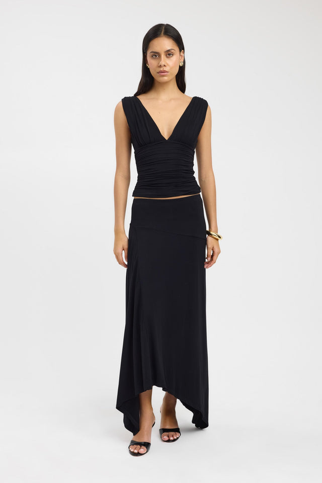 front Solis Top Kookai Fitted V-neck Sleeveless Womens-Blouse 
