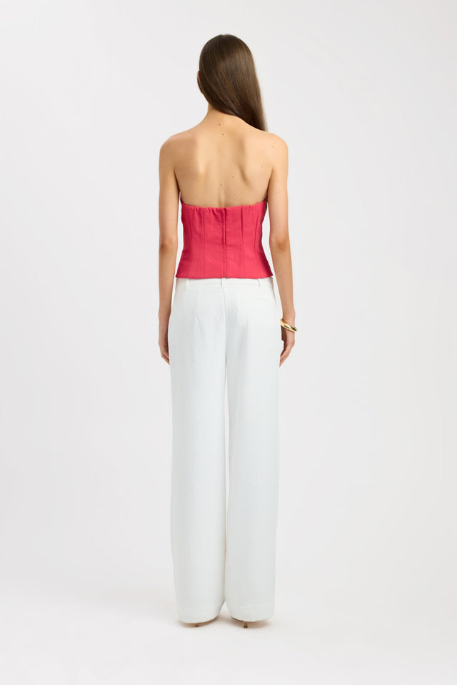 back Ariel Low Cut Top Kookai Fitted Plungeneck Sleeveless Womens-Blouse 