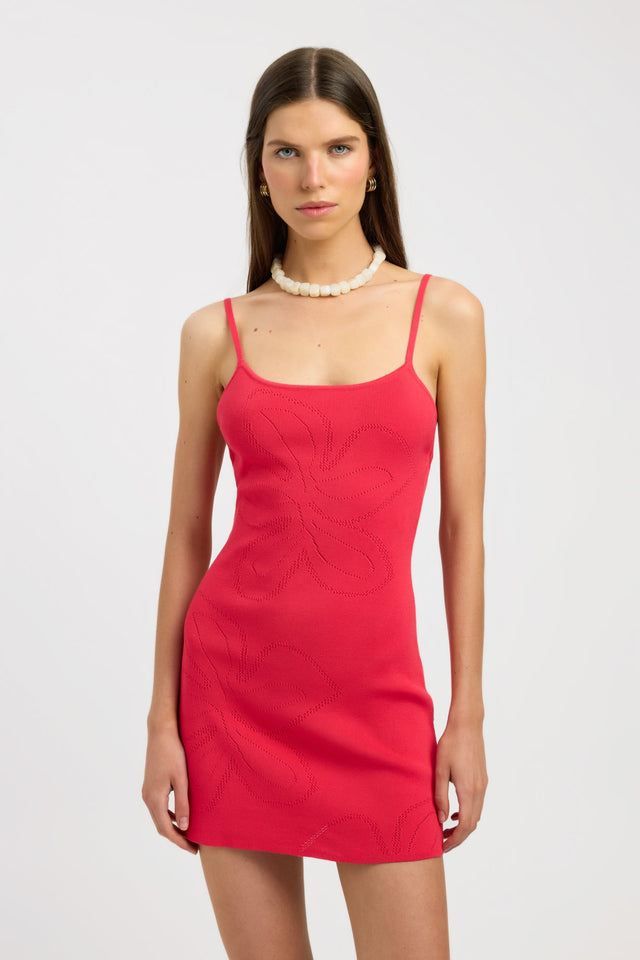 front Cancun Mini Dress Kookai Straight Mini Fitted Scoopneck womens-dresses 
