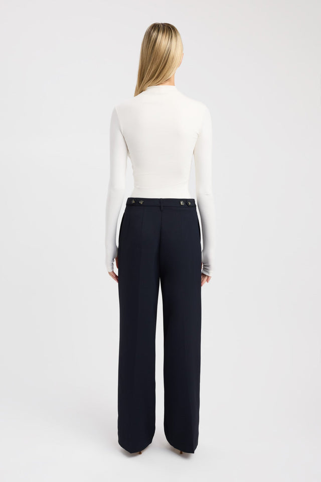 back Tara Long Sleeve Top Kookai Fitted Highneck Long sleeve Womens-Blouse 