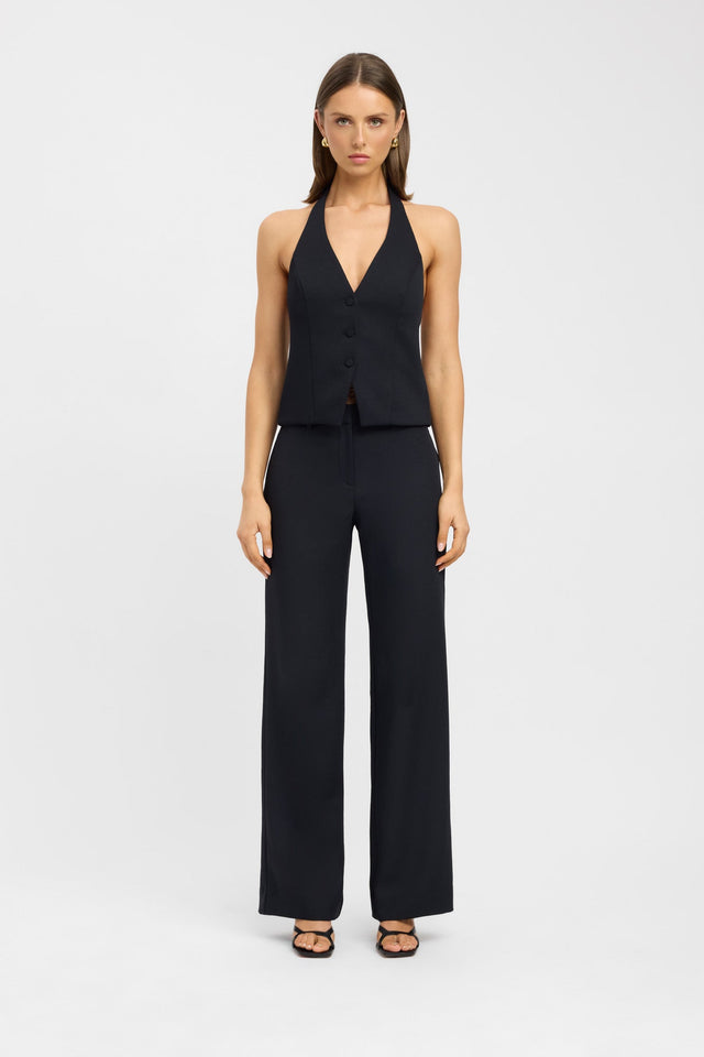 side Oyster D-Ring Vest Kookai Fitted Plungeneck Sleeveless Womens-Blouse 