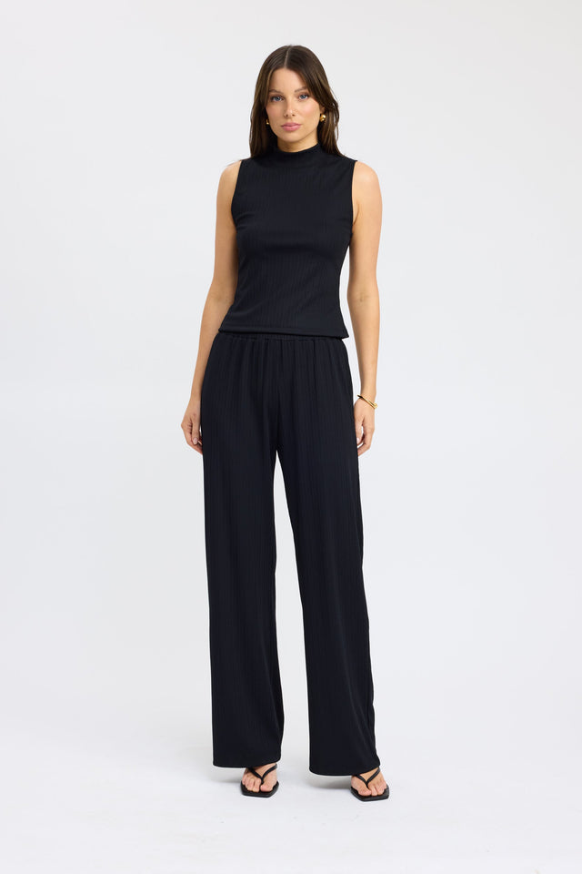 side Valley Tank Kookai Fitted Highneck Sleeveless Womens-Blouse 
