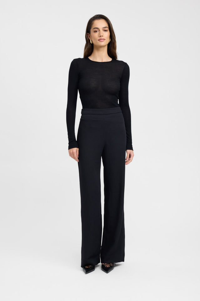 side Fendles Wool Crew Kookai Fitted Roundneck Long sleeve Womens-Blouse 