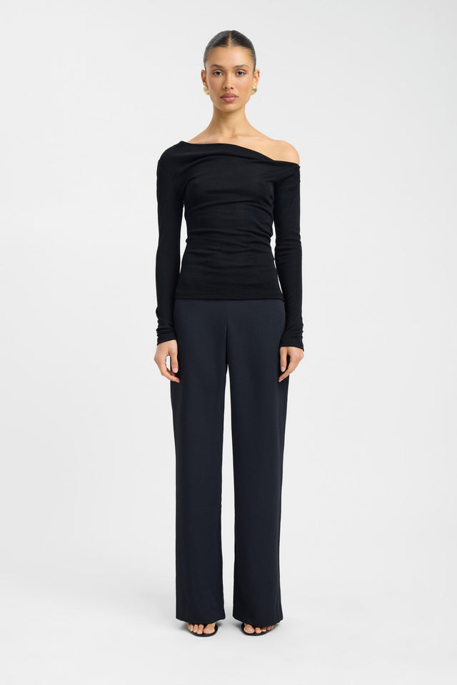 side Whistler Wool Top Kookai Fitted Highneck Long sleeve Womens-Blouse 