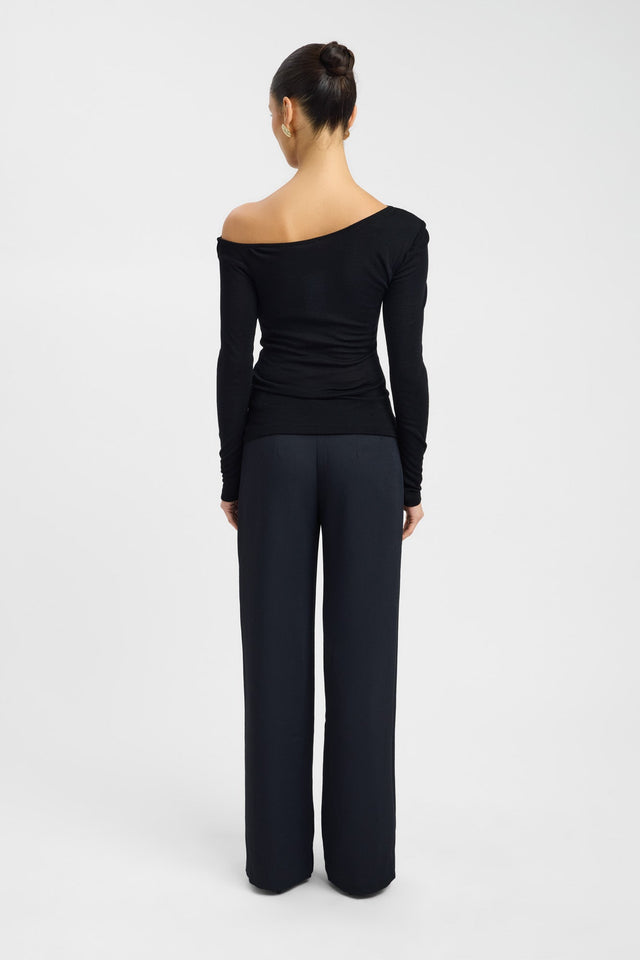 back Whistler Wool Top Kookai Fitted Highneck Long sleeve Womens-Blouse 