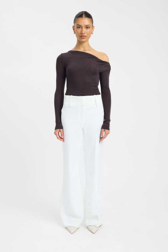Whistler Wool Top Kookai Fitted Asymmetry Long sleeve Womens-Blouse 