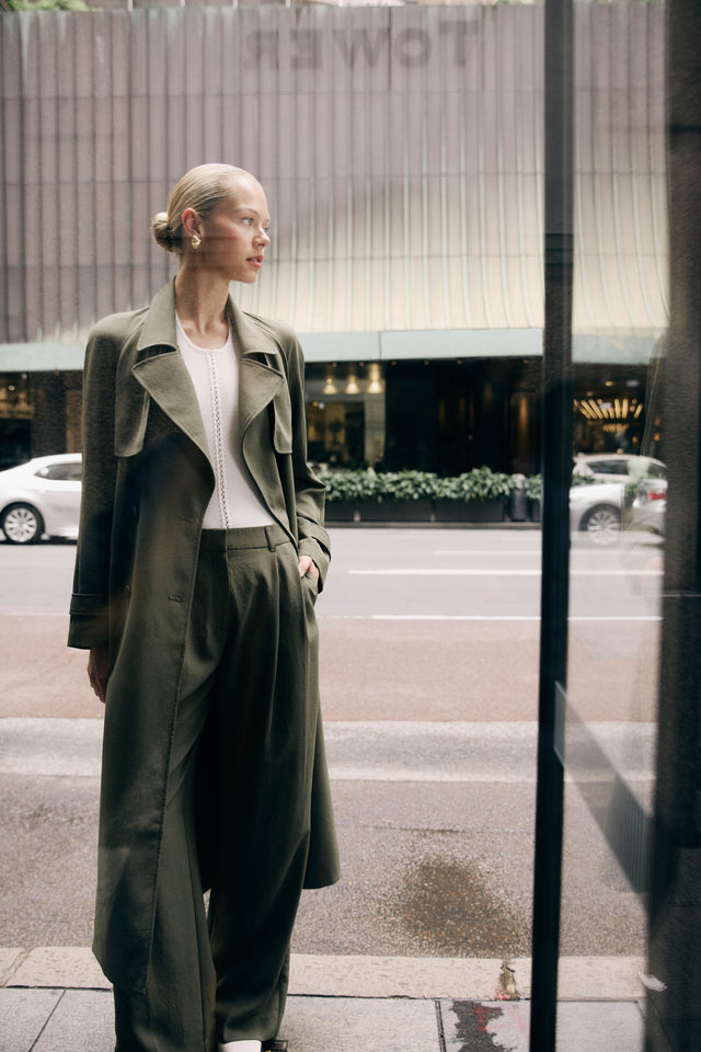 Opal Trench Kookai Long sleeve Trench-coat Full length black womens-coats-and-jackets 