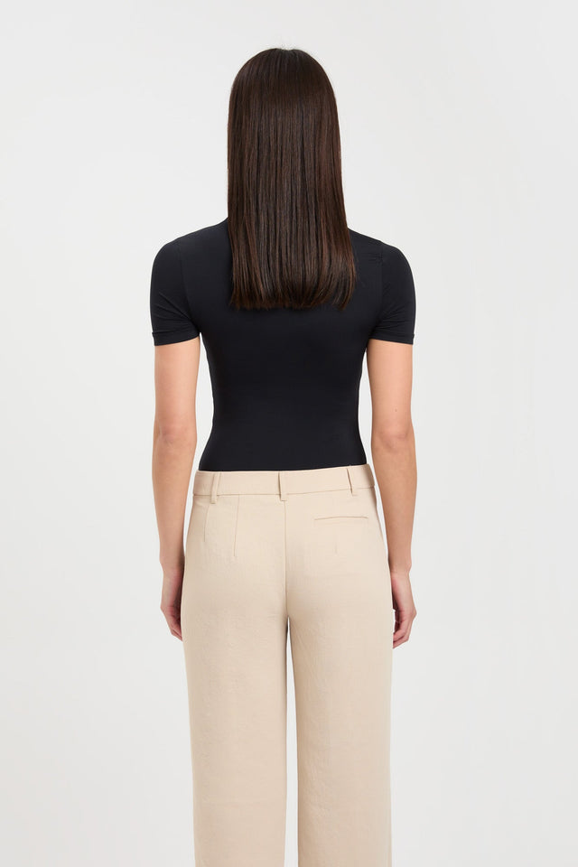 back Elina Tee Bodysuit Kookai Crew neck Fitted black womens-tees 