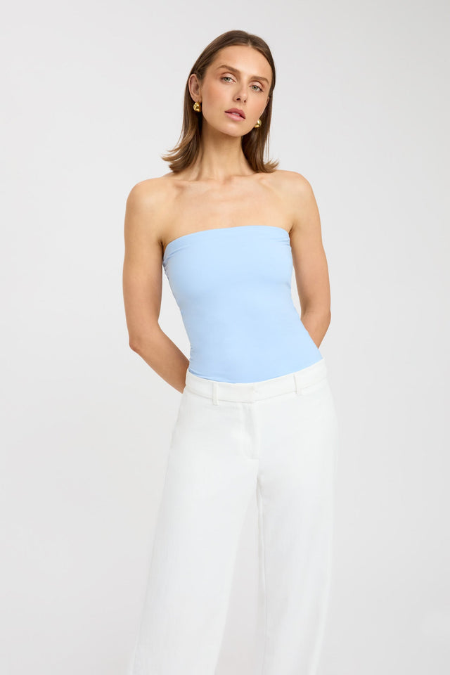 front Vita Strapless Top Kookai Fitted Straight Sleeveless Womens-Blouse 