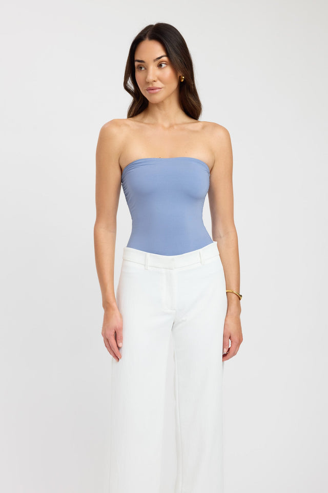front Vita Strapless Top Kookai Fitted Straight Sleeveless Womens-Blouse 