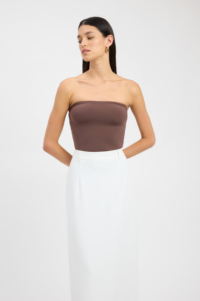 front Vita Strapless Top Kookai Fitted Straight Sleeveless Womens-Blouse 