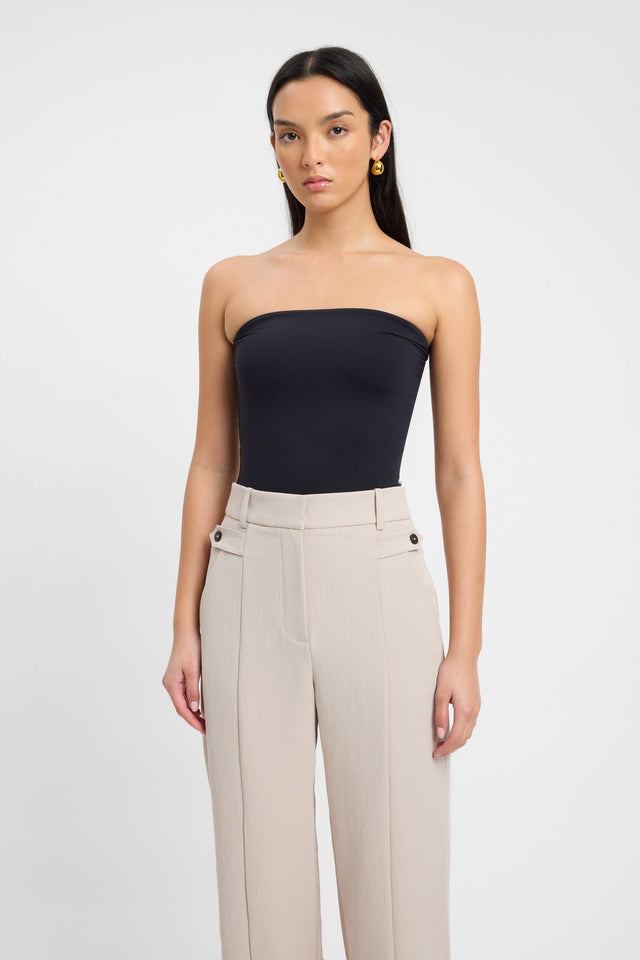 front Vita Strapless Top Kookai Fitted Straight Sleeveless Womens-Blouse 