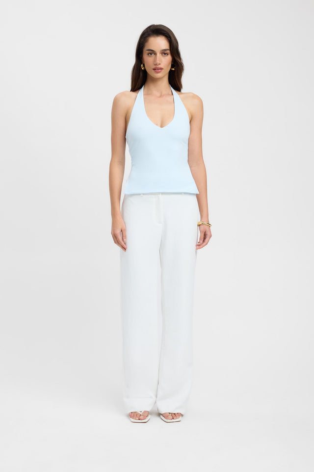 front Stella Halter Top Kookai Fitted V-neck Sleeveless Womens-Blouse 