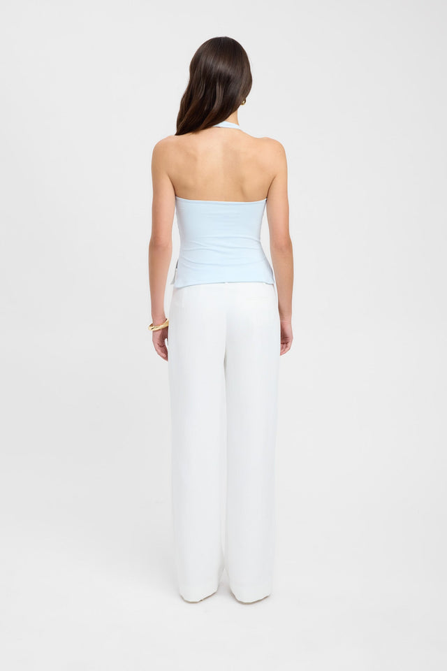 back Stella Halter Top Kookai Fitted V-neck Sleeveless Womens-Blouse 