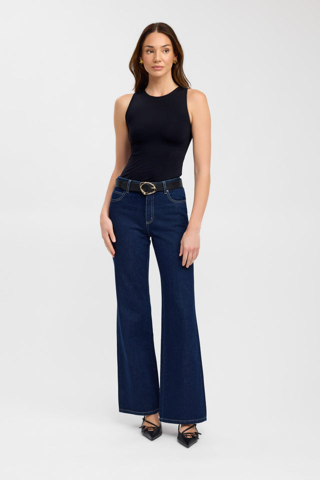 side Luca Top Kookai Fitted Roundneck Sleeveless Womens-Blouse 