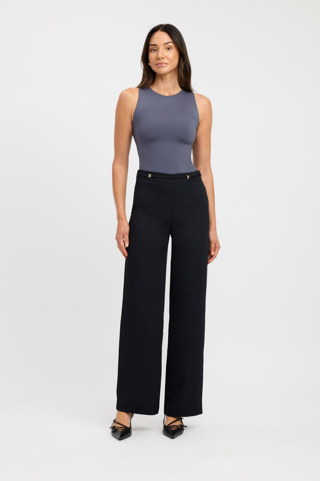 side Luca Top Kookai Fitted Roundneck Sleeveless Womens-Blouse 