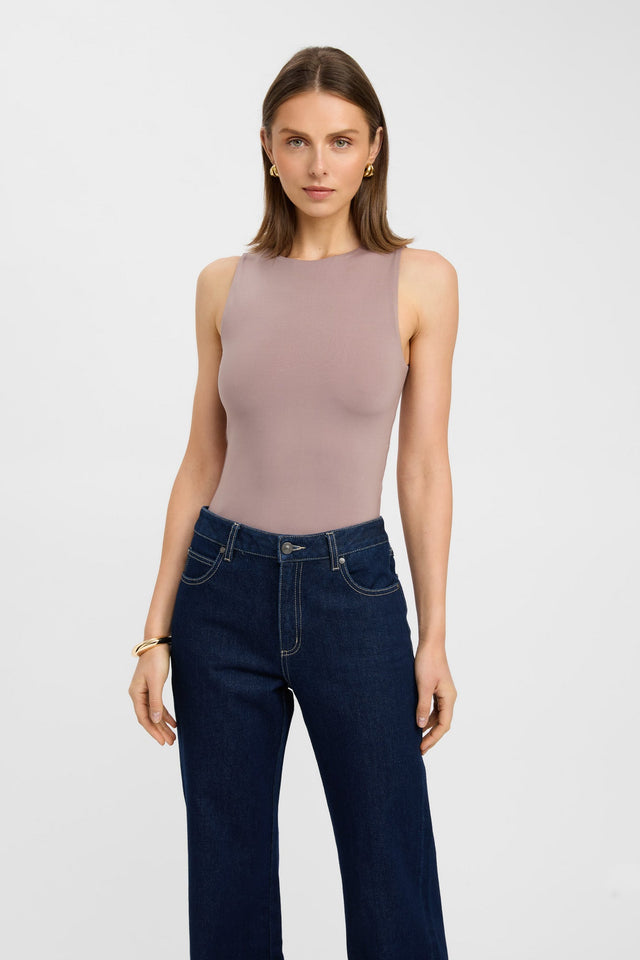 front Luca Top Kookai Fitted Roundneck Sleeveless Womens-Blouse 