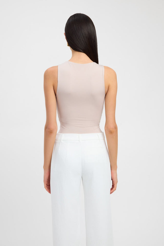 front Luca Top Kookai Fitted Highneck Sleeveless Womens-Blouse 