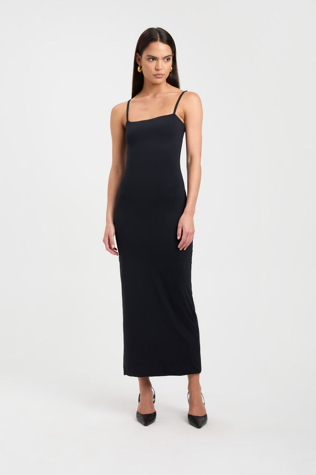 product Serena Dress Kookai Bodycon Midi Fitted Squareneck black womens-dresses 