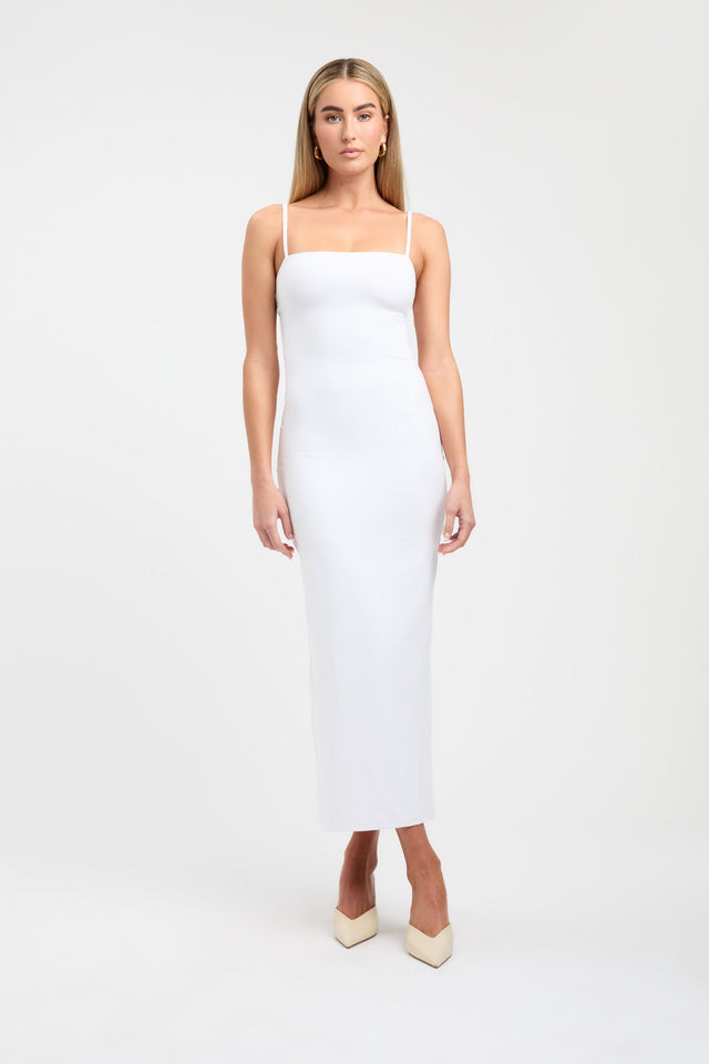 product Serena Dress Kookai Bodycon Midi Fitted Squareneck white womens-dresses 