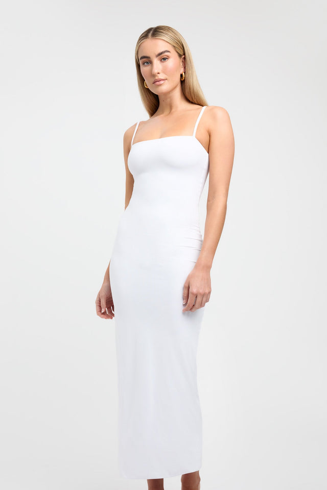 product Serena Dress Kookai Bodycon Midi Fitted Squareneck white womens-dresses 