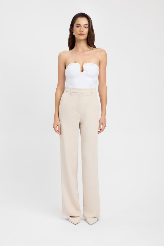 side Tayla Trim Top Kookai Fitted Sweetheart Sleeveless Womens-Blouse 