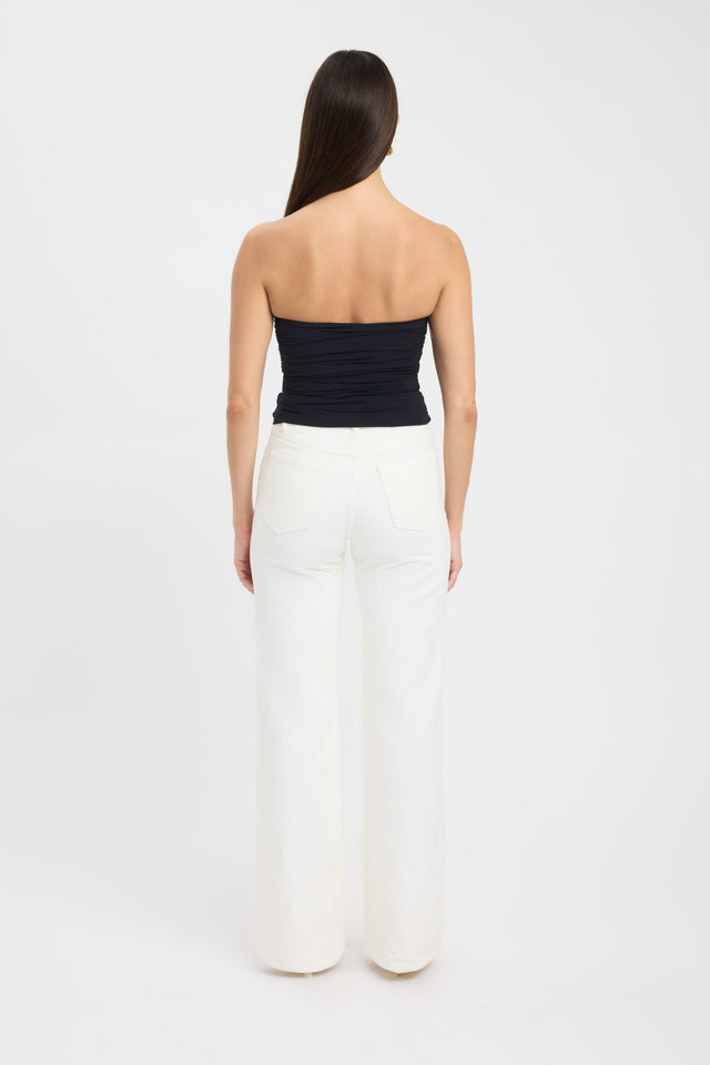 back Tayla Trim Top Kookai Fitted Sweetheart Sleeveless Womens-Blouse 