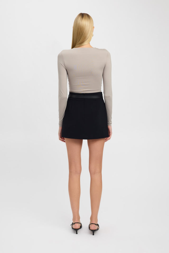 back Elina Long Sleeve Top Kookai Fitted Roundneck Long sleeve Womens-Blouse 