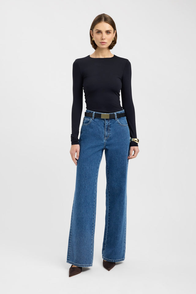 front Kai Straight Leg Jean Kookai High-rise Straight Dark black womens-jeans 