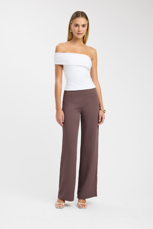 side Aston Top Kookai Fitted Asymmetry Sleeveless Womens-Blouse 