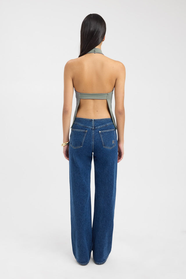 back Kaye Top Kookai Fitted Highneck Sleeveless Womens-Blouse 