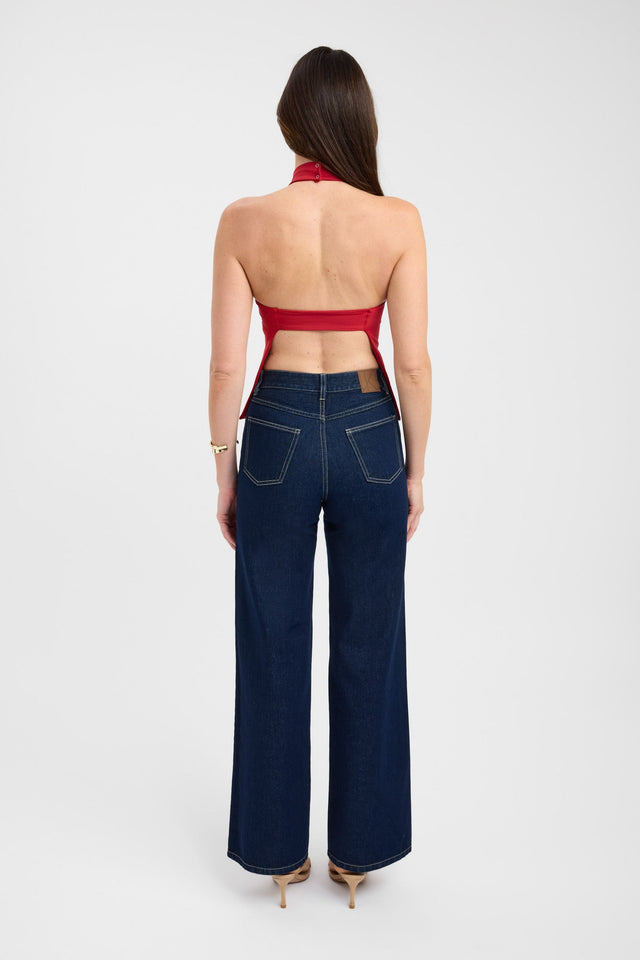 back Kaye Top Kookai Fitted Highneck Sleeveless Womens-Blouse 