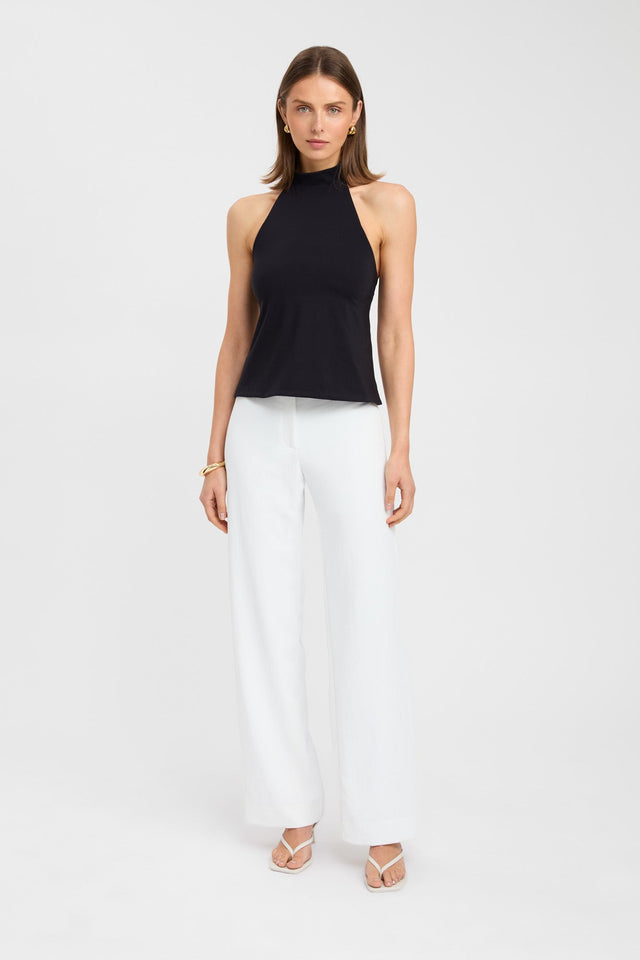 side Kaye Top Kookai Fitted Highneck Sleeveless Womens-Blouse 