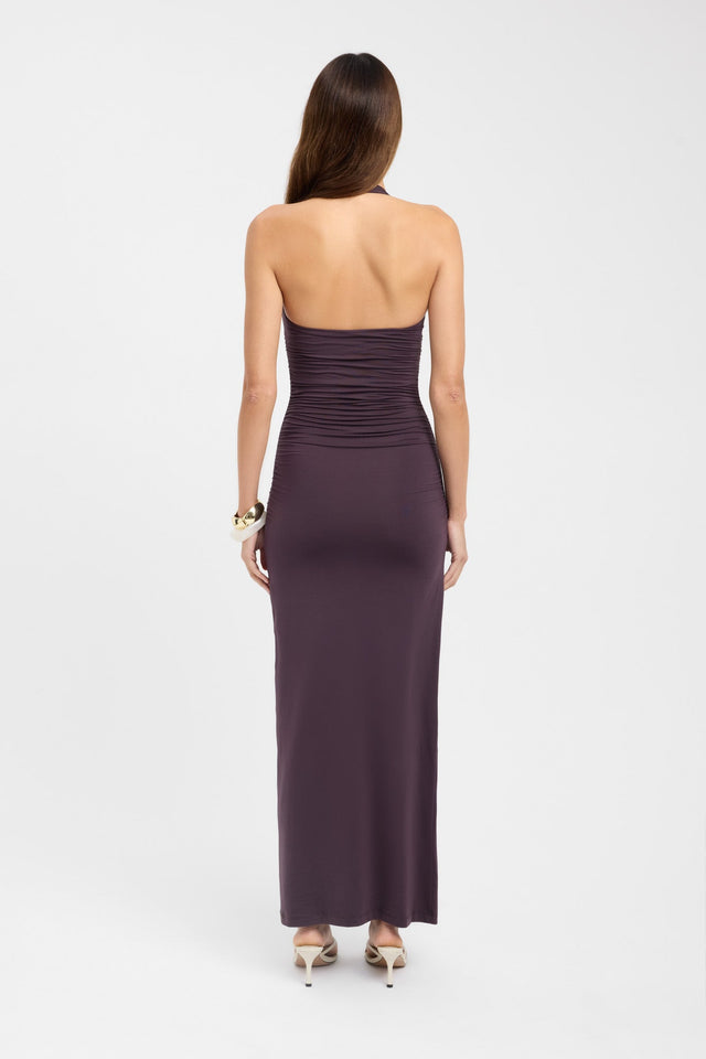 back Hailey Halter Dress Kookai Bodycon Maxi Fitted Squareneck black womens-dresses 